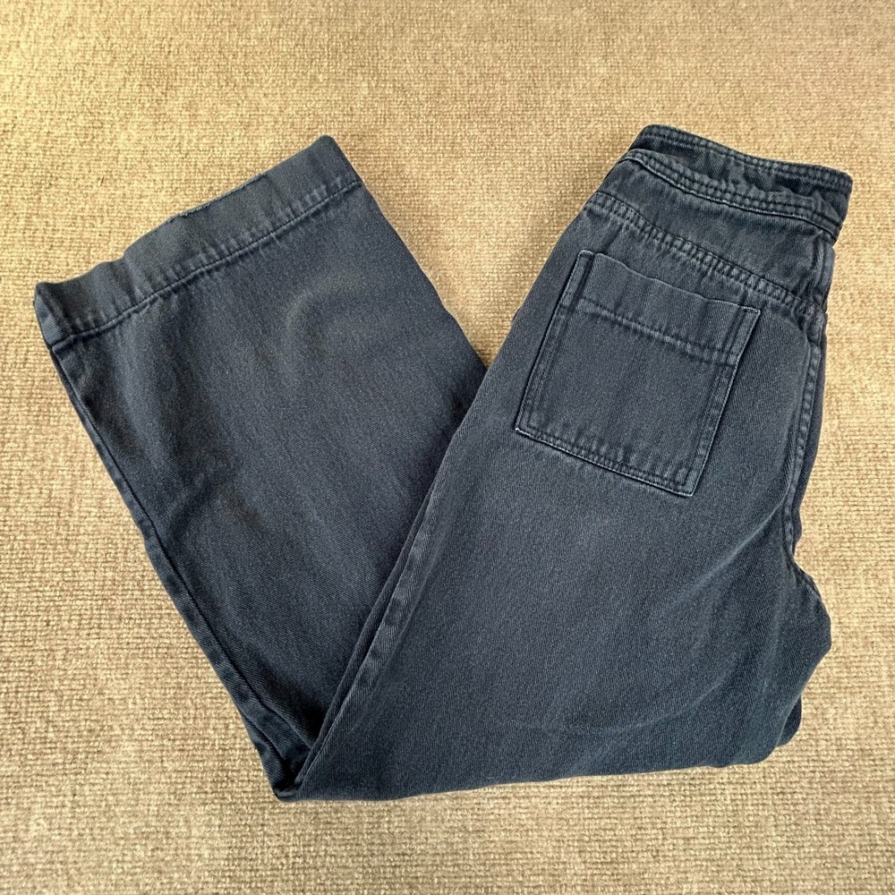 Cider Jeans Womens Small Navy Blue Denim Cotton Dark Wash Wide Leg High Rise